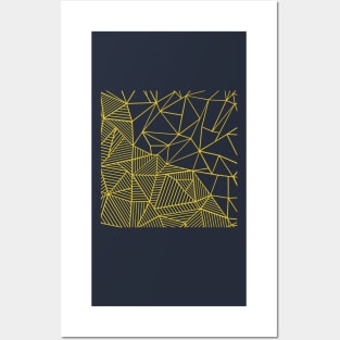 Abstract Half and Half 45 Yellow Posters and Art